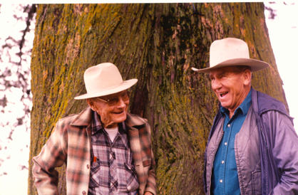 Bill and Tom at Mt. Toro Ranch, Salinas 1995. Photo by Heather Hafleigh. 