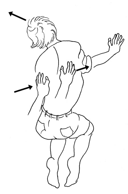 With equal pressure on both hands, move both hands forward simultaneously. Go easy! See how little pressure you need to move your "horse" forward slightly.