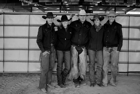 The Neuberts at The Horsemen's Re-Union in Paso Robles this past spring, left to right: Jim, Summer, Bryan, Kelli, and Luke.