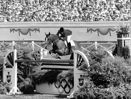 Calypso and Melanie anchoring the gold medal show jumping team at the Los Angeles Olympics in 1984. Photo by Tish Quirk.