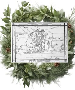 A Day With the Horses Notecards to Color